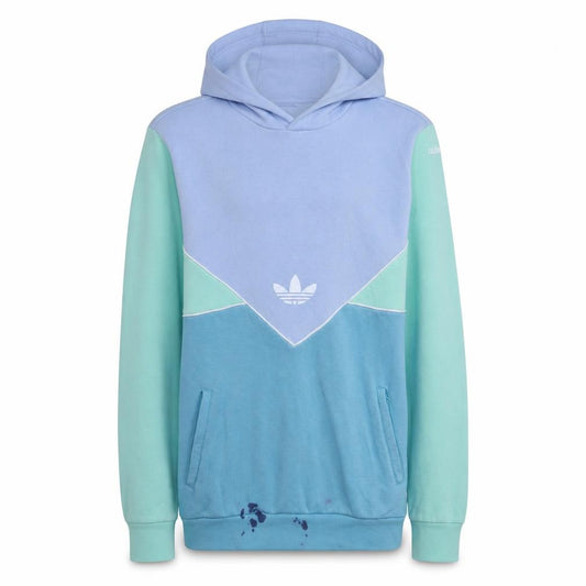 adidas Girls Blue Colourblock Pullover Hoodie Size 15-16 Years