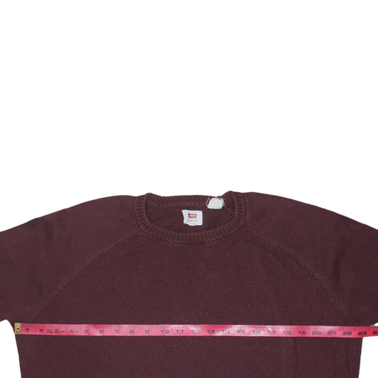 Levi's Men's Red Cotton Crew Neck Jumper Size M