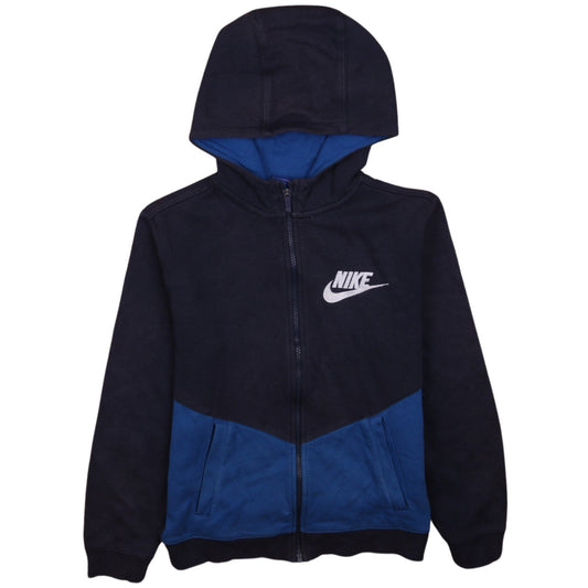 Nike Boys Blue Full Zip Hoodie 12-13 Years Fleece Casual Sweatshirt