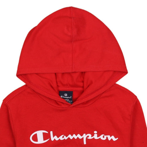 Champion Boys Red Pullover Hoodie 11-12 Years Fleece Logo Hooded Sweatshirt