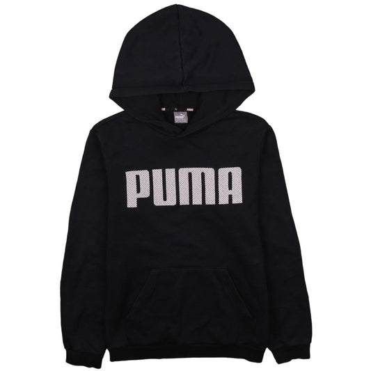 Puma Boys Black Hoodie 13-14 Years Pullover Fleece Sweatshirt