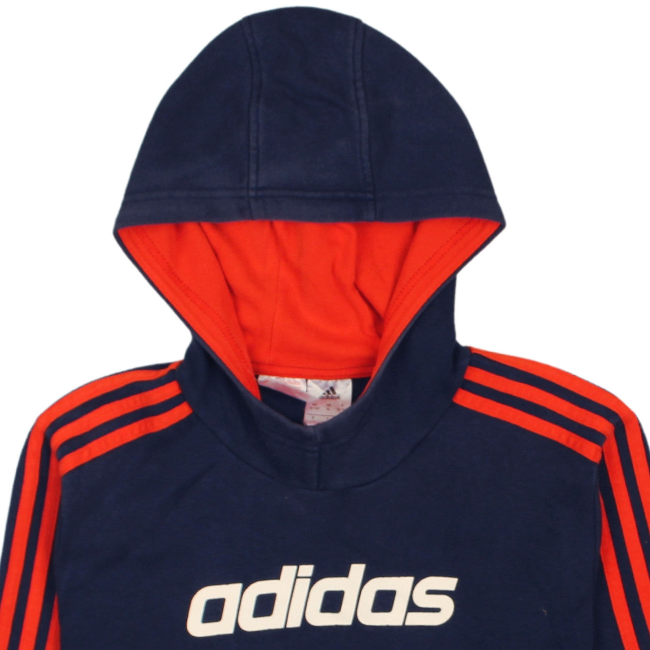 Adidas Boys Navy Hoodie 15-16 Years Pullover Fleece Long Sleeve Logo