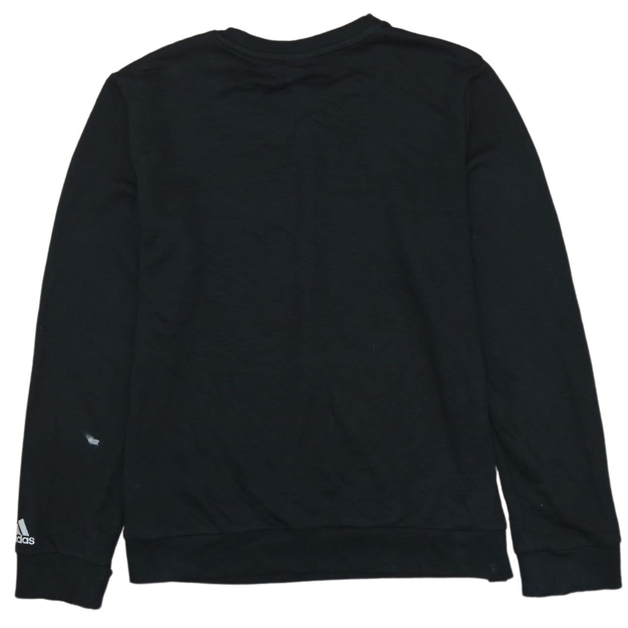 Adidas Womens Black Crew Neck Logo Sweatshirt Size L 16-18