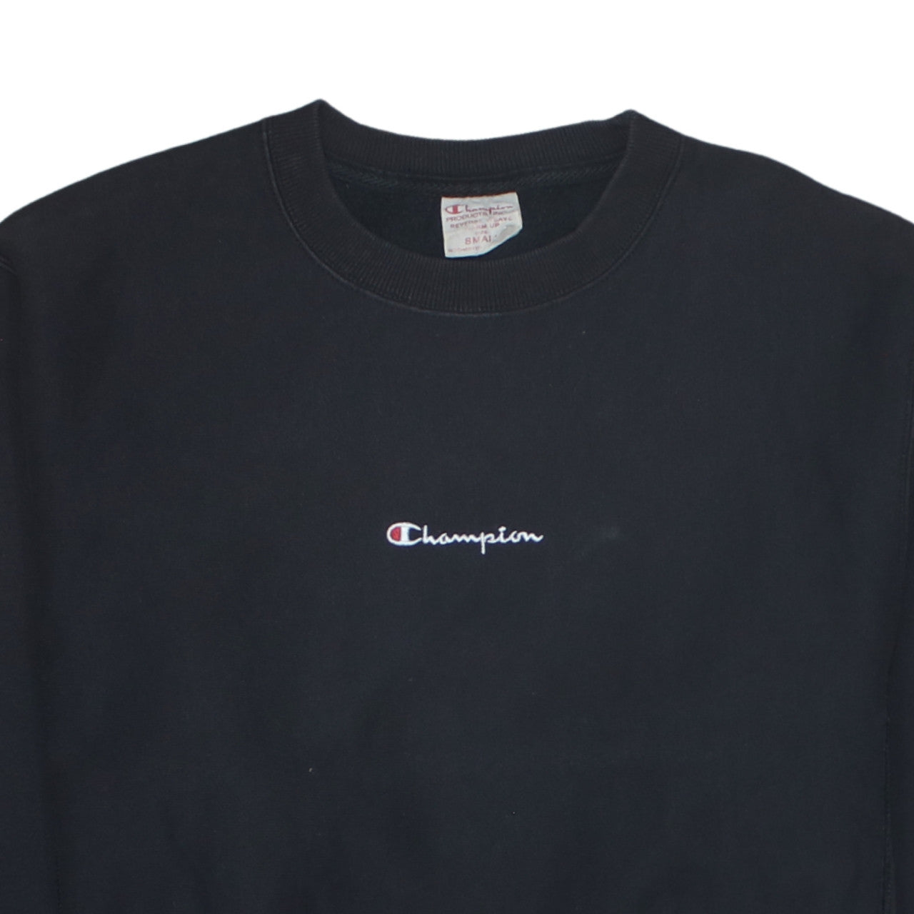 Champion Men's Black Small Reverse Weave Crew Neck Sweatshirt