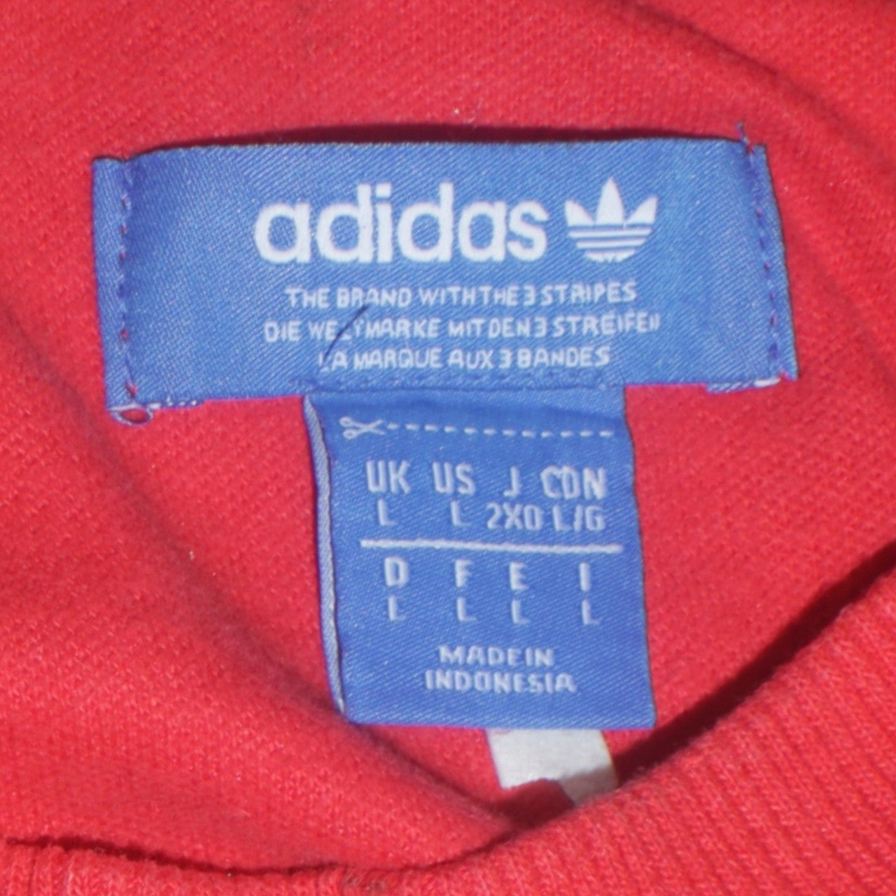 Adidas Mens Red Crew Neck Pullover Sweatshirt L Retro Logo