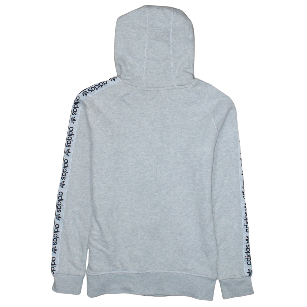 Adidas Womens Grey Full Zip Hoodie Size 8 Cotton Blend Hooded Sweatshirt