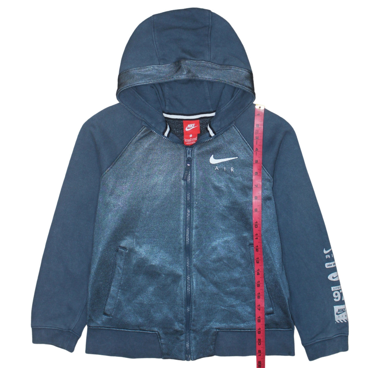Nike Boys Blue Full Zip Hoodie 12-13 Years Air Logo Hooded Sweatshirt