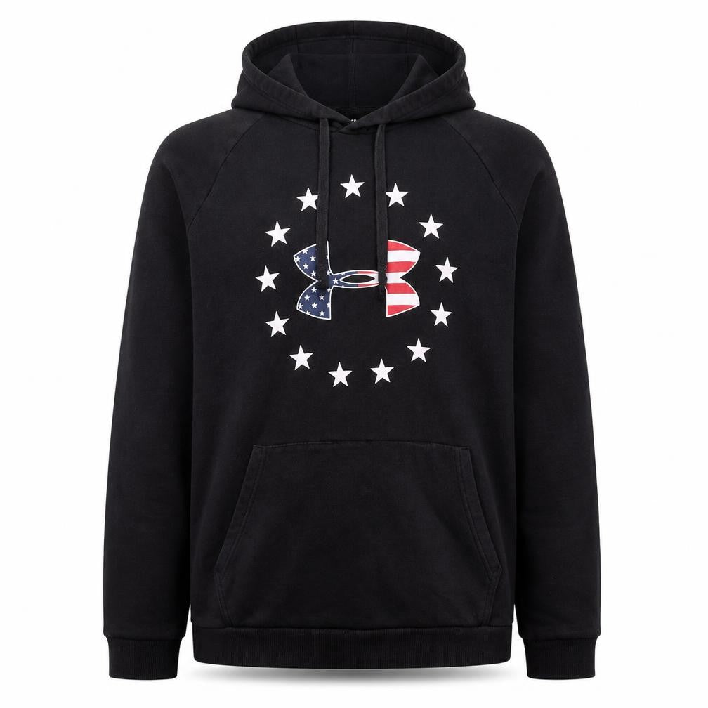Under Armour Men’s Black Large Pullover Hoodie USA Graphic