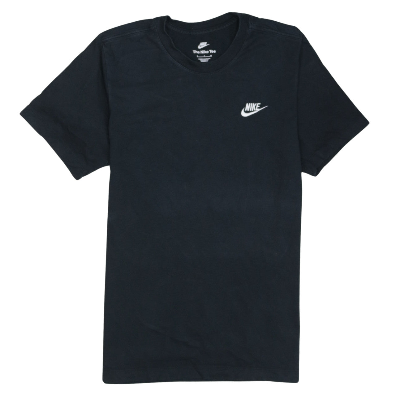 Nike Women Black S Pullover Sweatshirt Cotton Crew Neck Short Sleeve