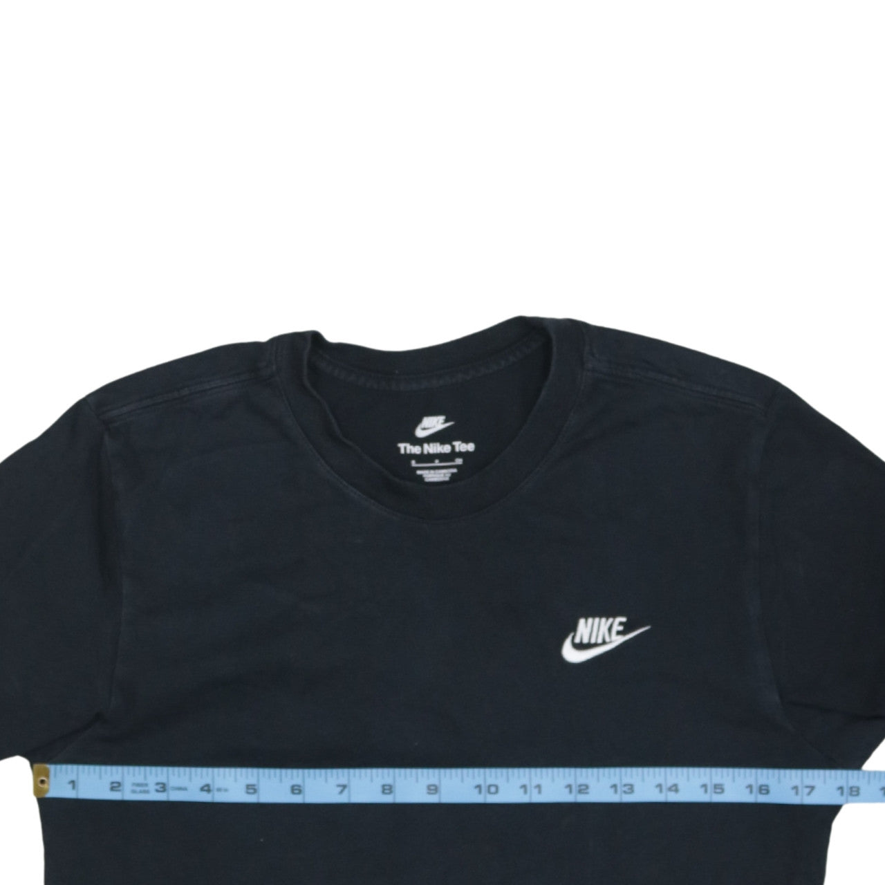 Nike Women Black S Pullover Sweatshirt Cotton Crew Neck Short Sleeve