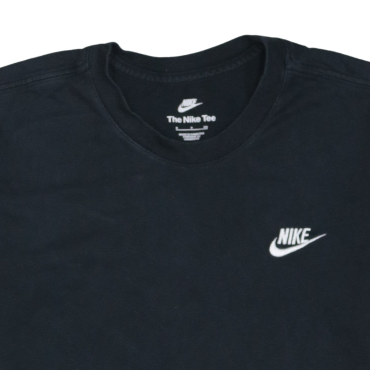 Nike Women Black S Pullover Sweatshirt Cotton Crew Neck Short Sleeve