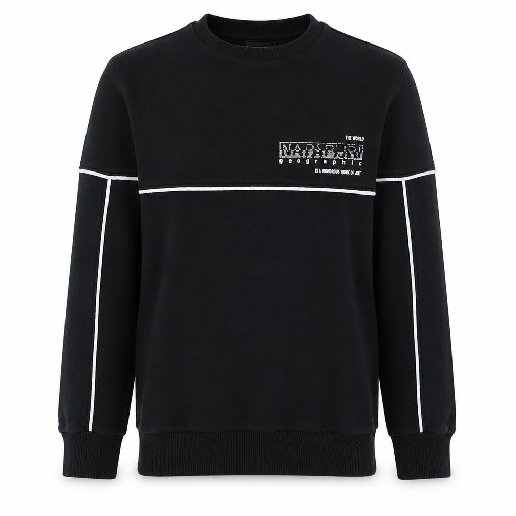 Napapijri Teens Black Logo Crew Neck Sweatshirt Size 14 Regular Fit