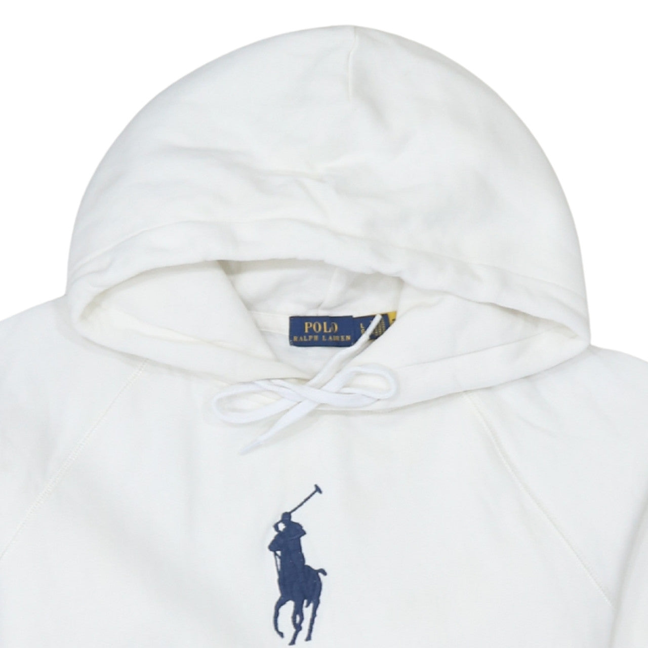 Polo Ralph Lauren Boys White Large Pullover Hoodie Cotton Blend Logo
