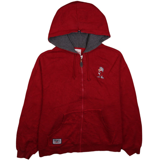Disney Store Men Red XL Full Zip Grumpy Hoodie Sweatshirt