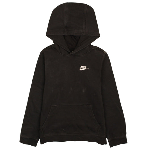 Nike Boys Black Pullover Hoodie Size 158cm Fleece Sweatshirt