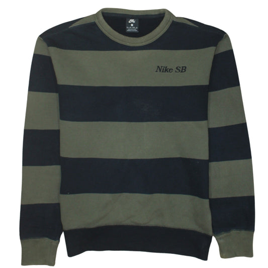 Nike SB Men's Green Striped Pullover Sweatshirt XS