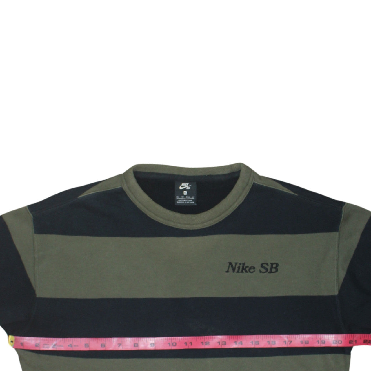 Nike SB Men's Green Striped Pullover Sweatshirt XS