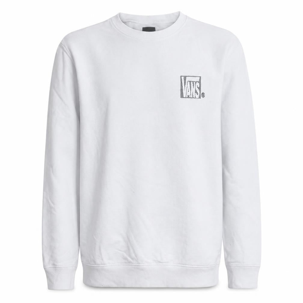 Vans Men's White Large Pullover Sweatshirt Graphic Print Crew Neck