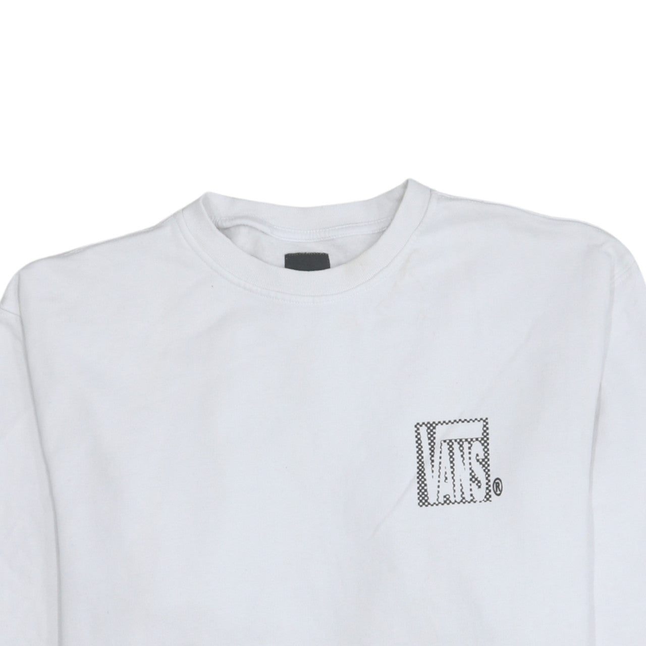 Vans Men's White Large Pullover Sweatshirt Graphic Print Crew Neck