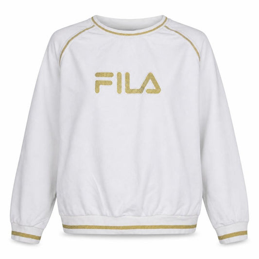 Fila Womens White Gold Logo Pullover Sweatshirt L