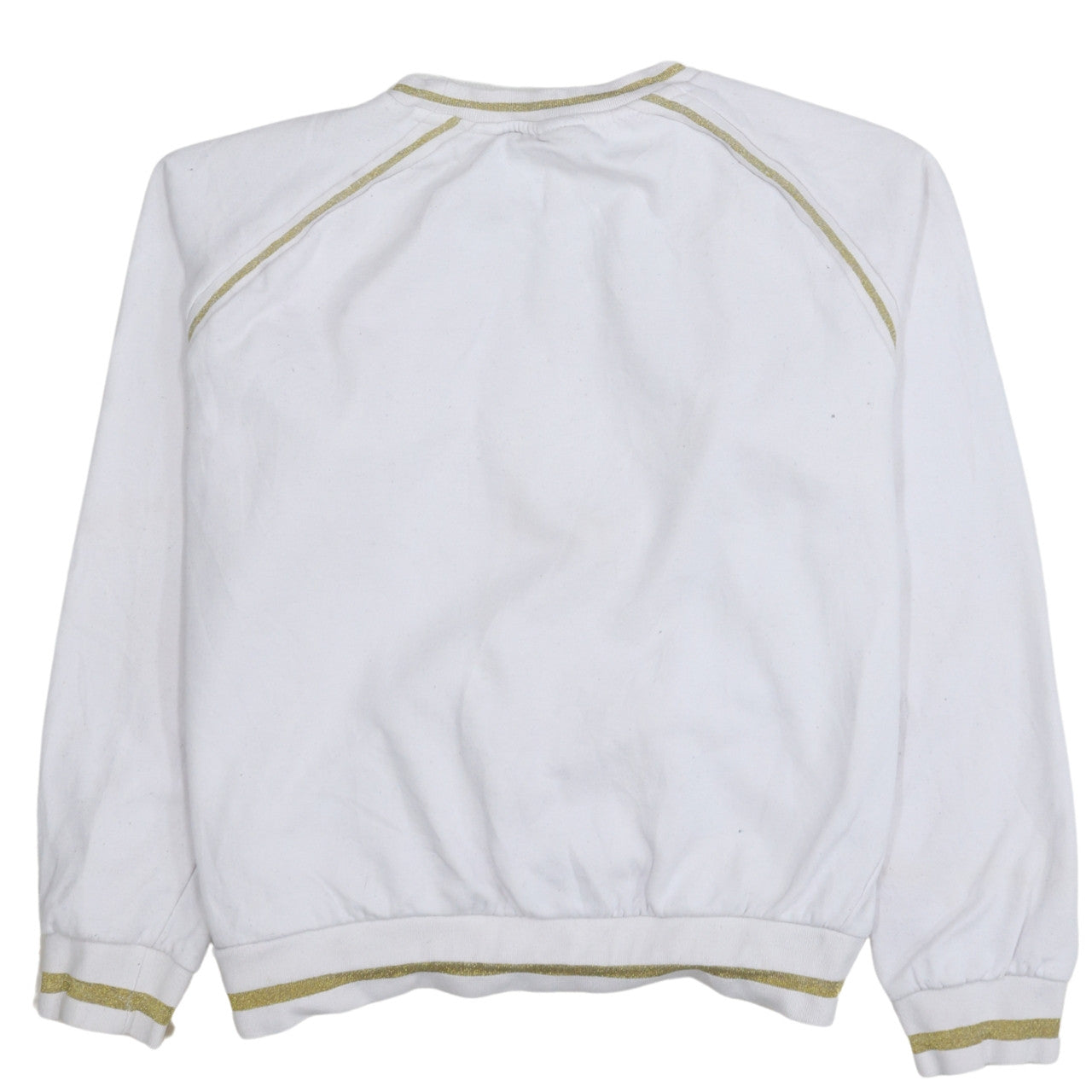 Fila Womens White Gold Logo Pullover Sweatshirt L