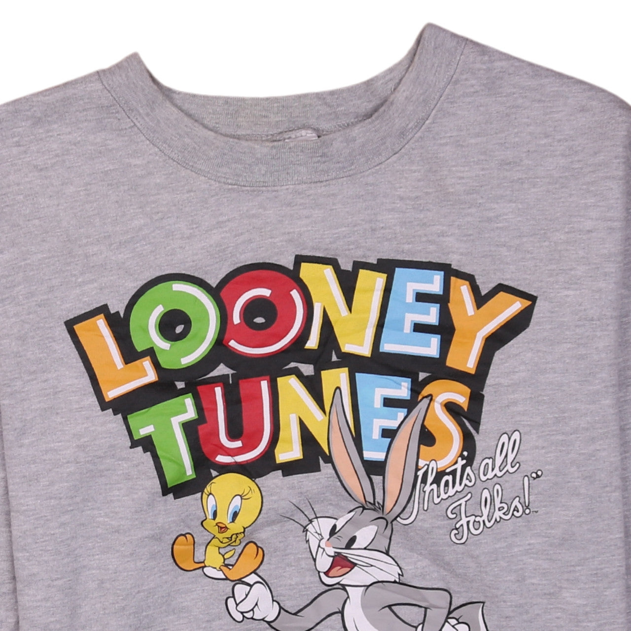 Looney Tunes Grey Graphic Pullover Sweatshirt Women XS