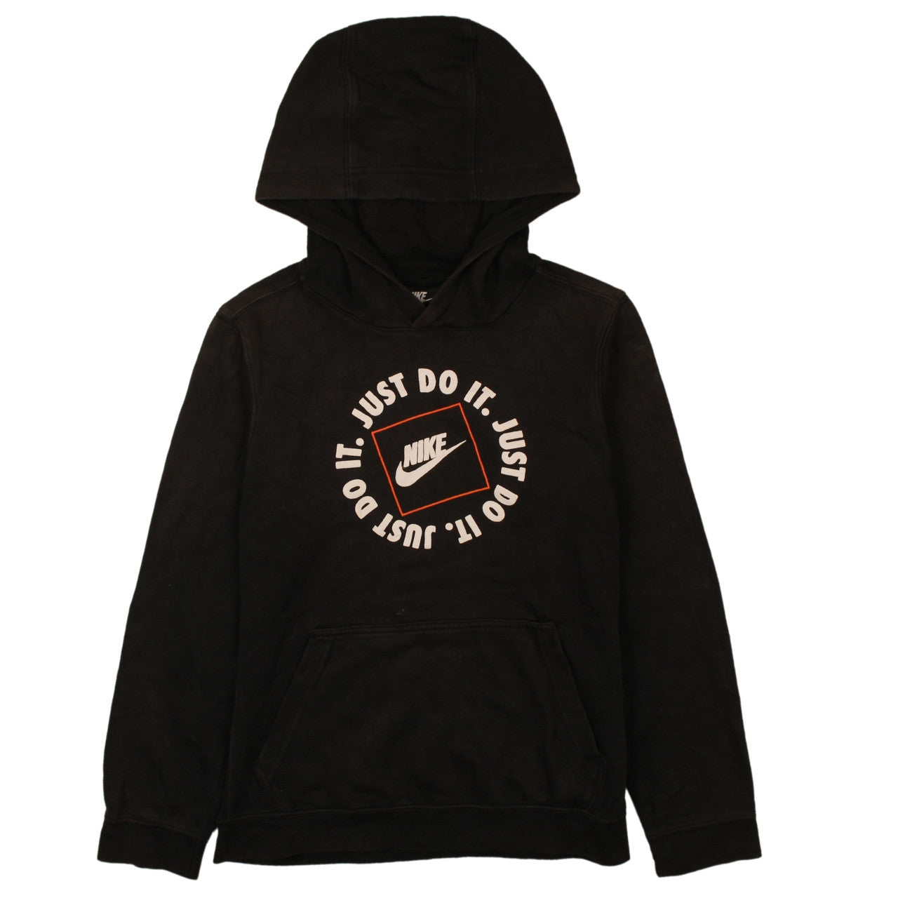 Nike Boys Black Hoodie L 147-158cm Pullover Standard Fit Just Do It Graphic