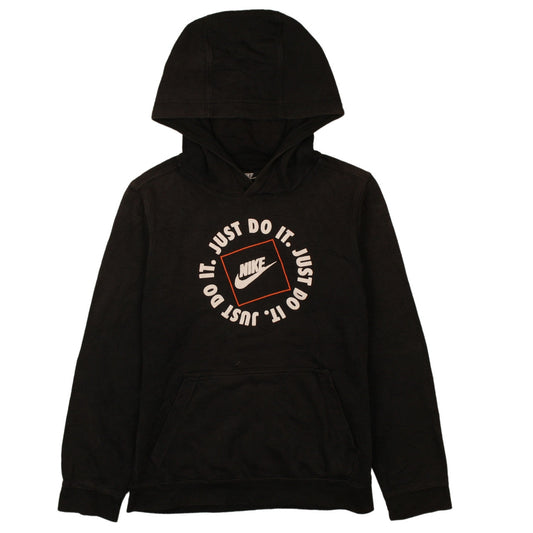 Nike Boys Black Hoodie L 147-158cm Pullover Standard Fit Just Do It Graphic