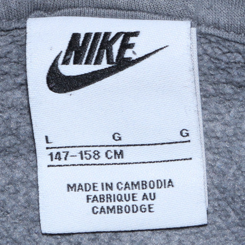 Nike Boys Brown Pullover Hoodie L Logo Fleece Hooded Sweatshirt