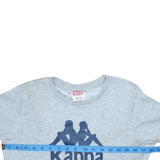 Kappa Boys Grey Logo Crew Neck Sweatshirt Size 146/152 Cotton Blend