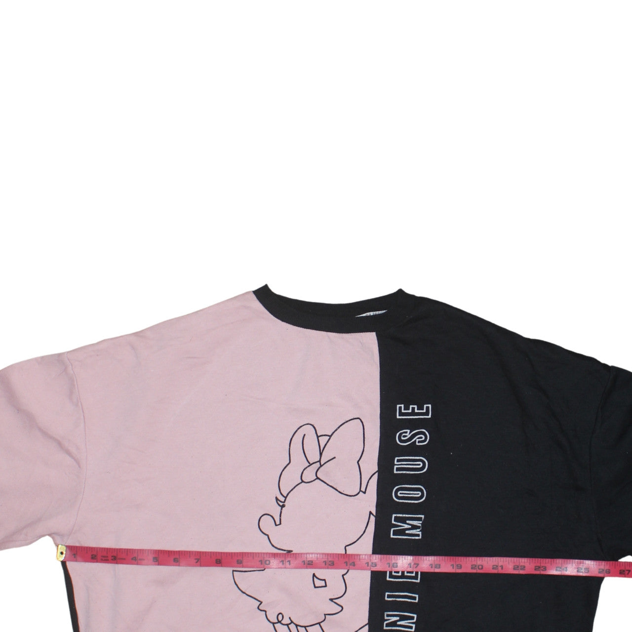 Disney Women Black Pink Minnie Mouse Colourblock Sweatshirt L