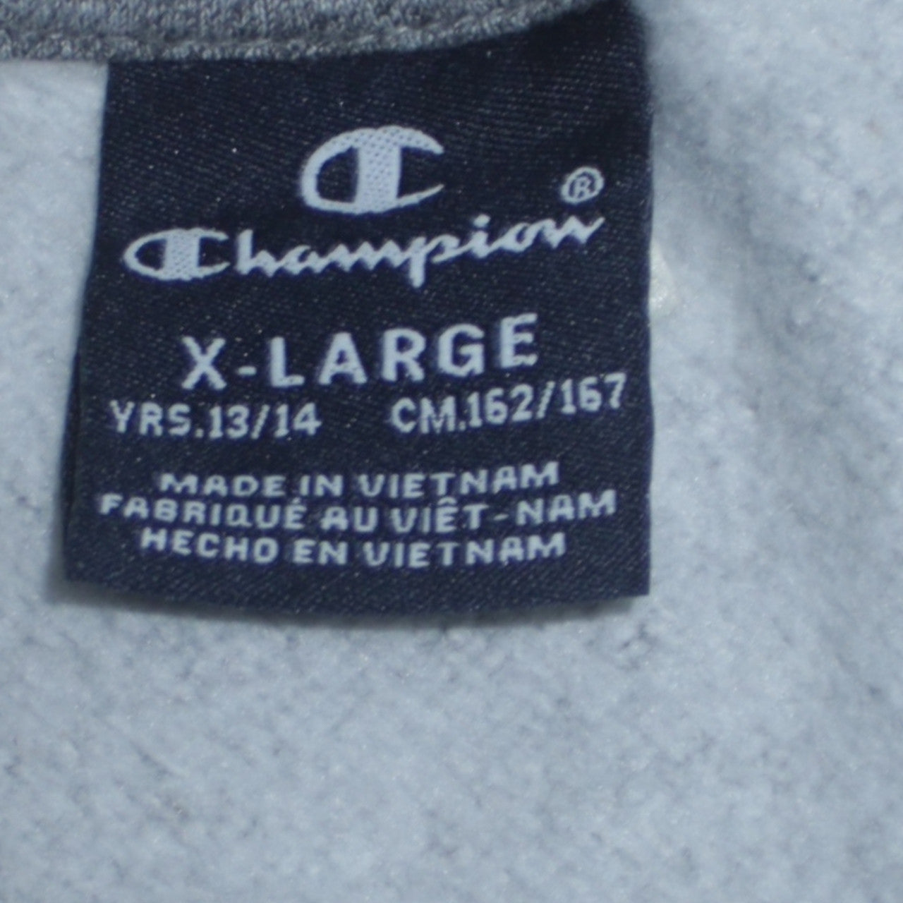 Champion Boys Grey Logo Pullover Sweatshirt XL 13-14 Years Fleece Crew Neck