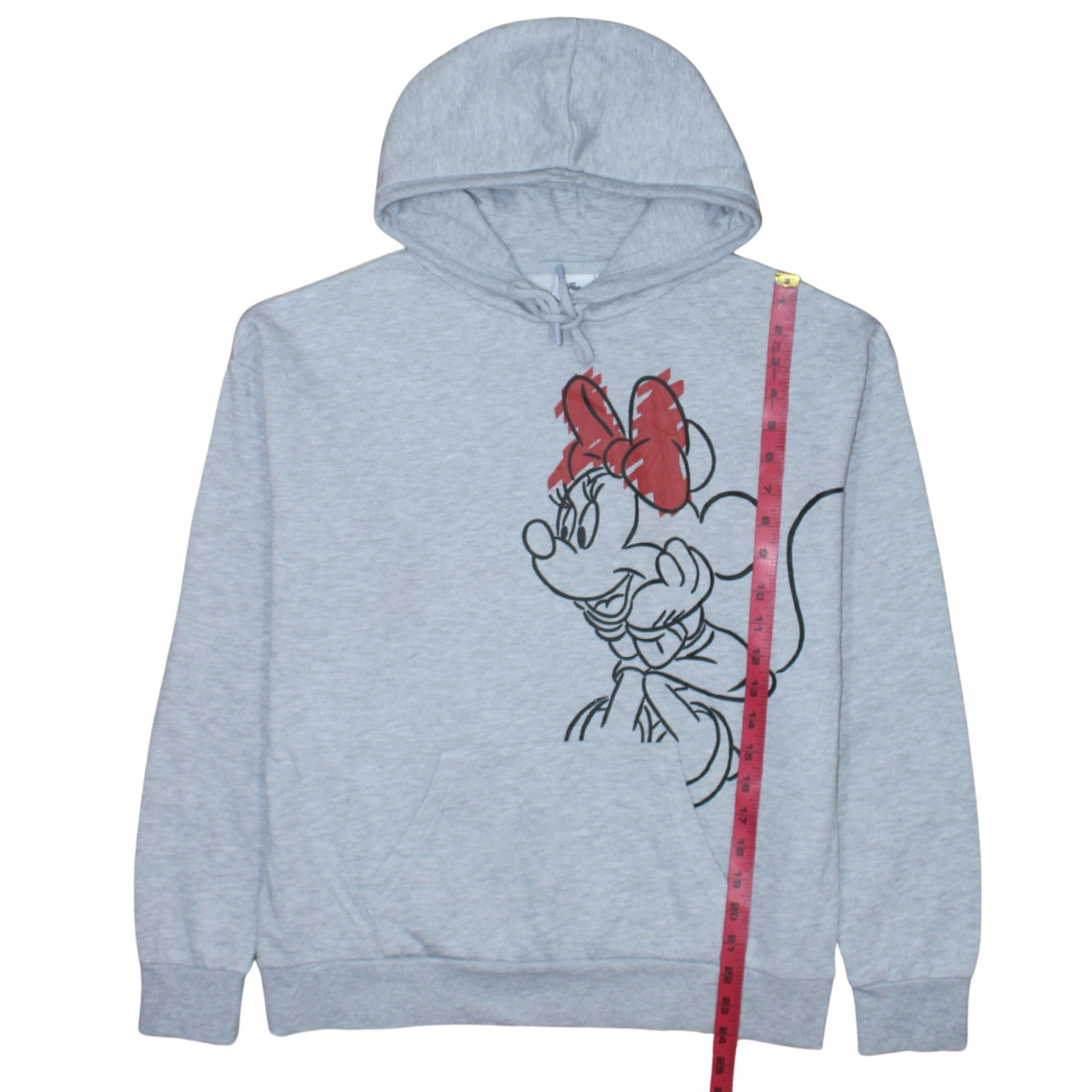 Disney Womens Grey Minnie Mouse Pullover Hoodie Size 10/12