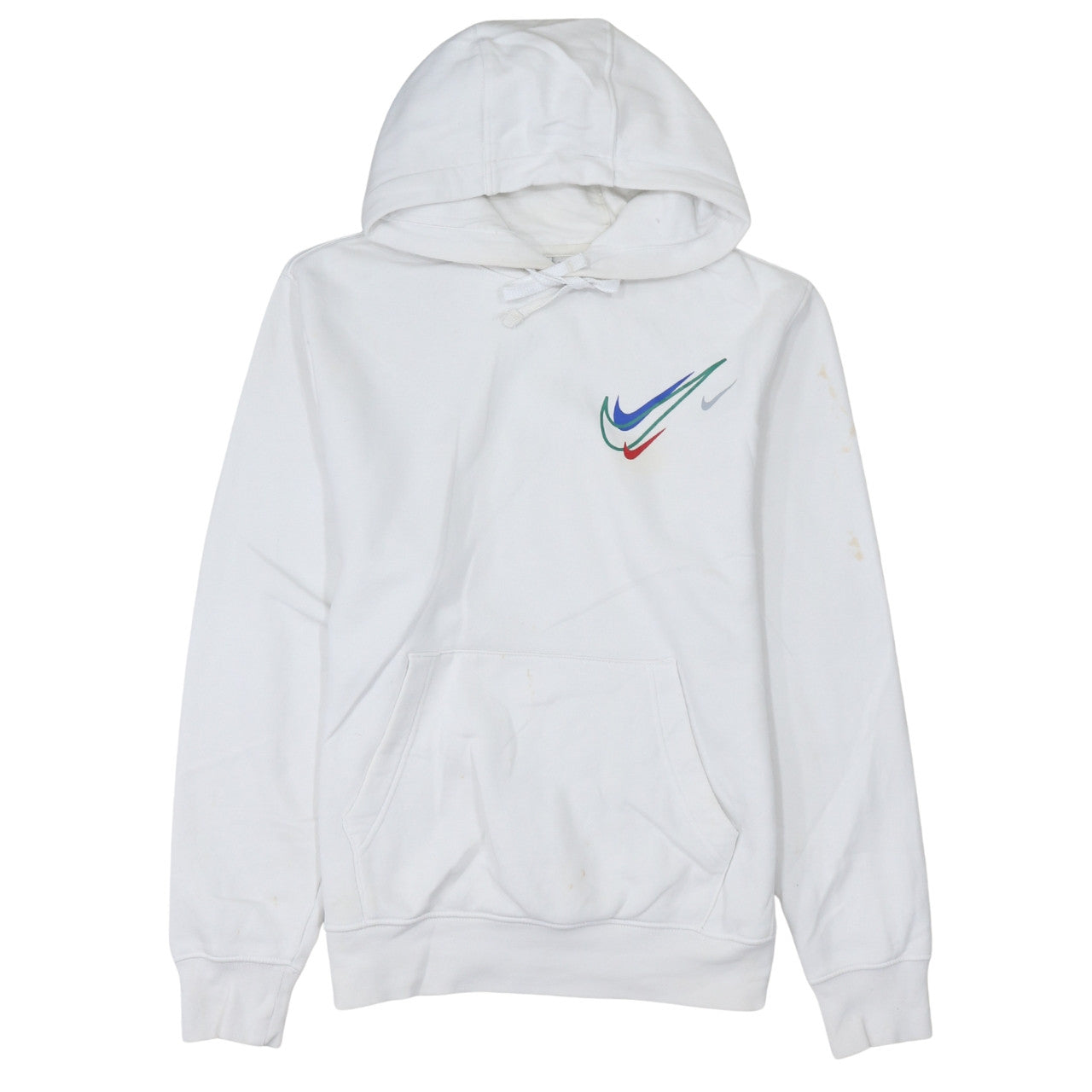 Nike Men's White XS Pullover Hoodie with Multi Swoosh Logo