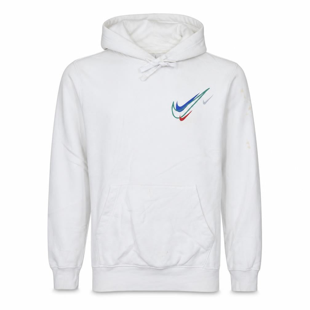 Nike Men's White XS Pullover Hoodie with Multi Swoosh Logo