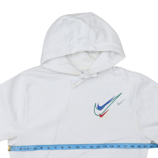 Nike Men's White XS Pullover Hoodie with Multi Swoosh Logo