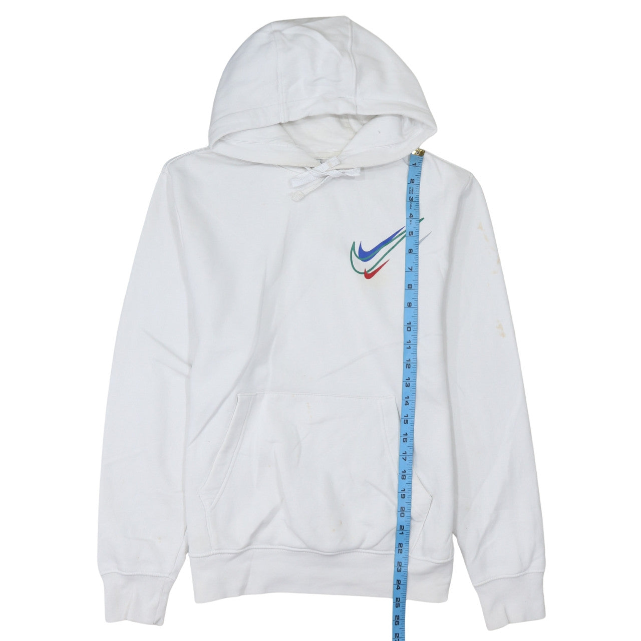 Nike Men's White XS Pullover Hoodie with Multi Swoosh Logo