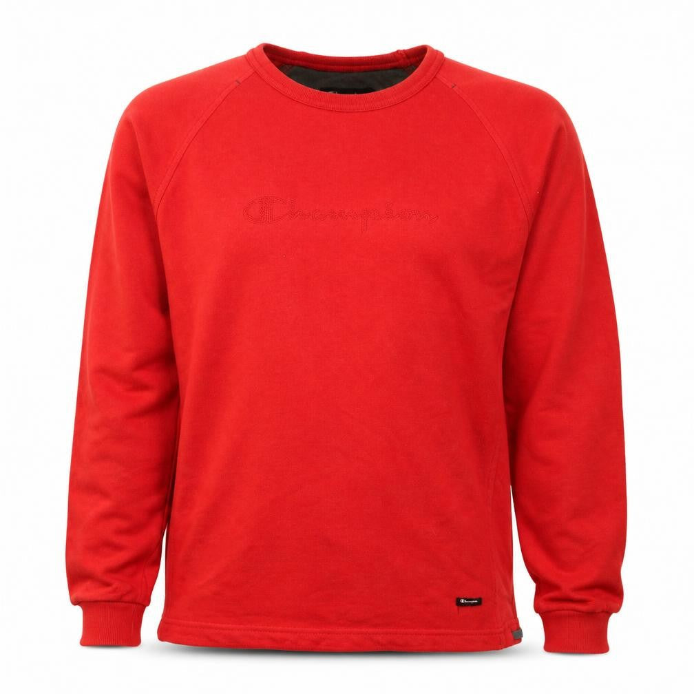 Champion Men's Red Crew Neck Pullover Sweatshirt S Regular Fit