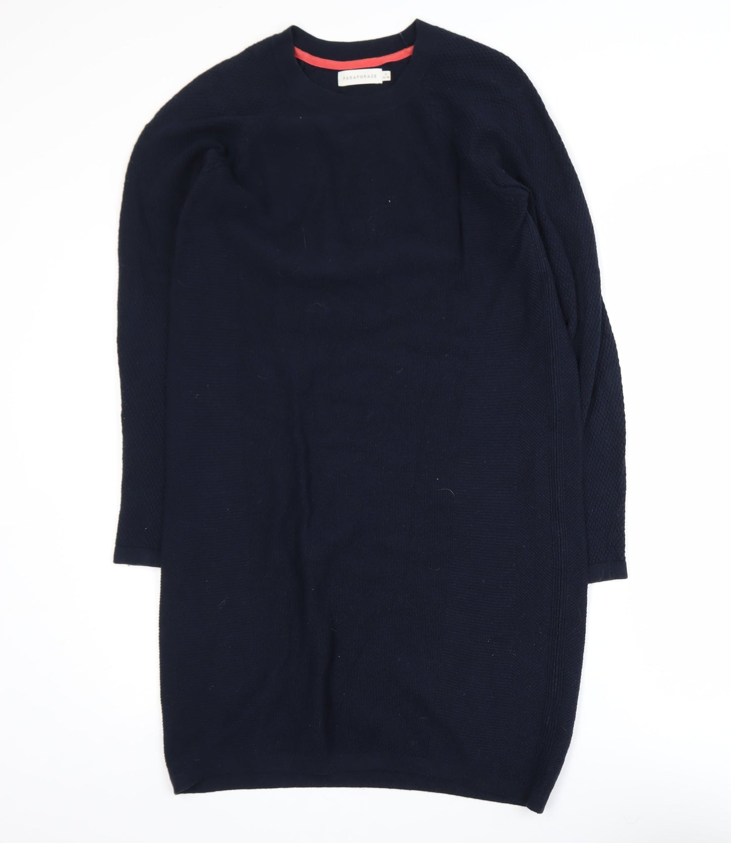 Paraphrase Women’s Black Wool Cotton Knit Jumper Dress Size 10