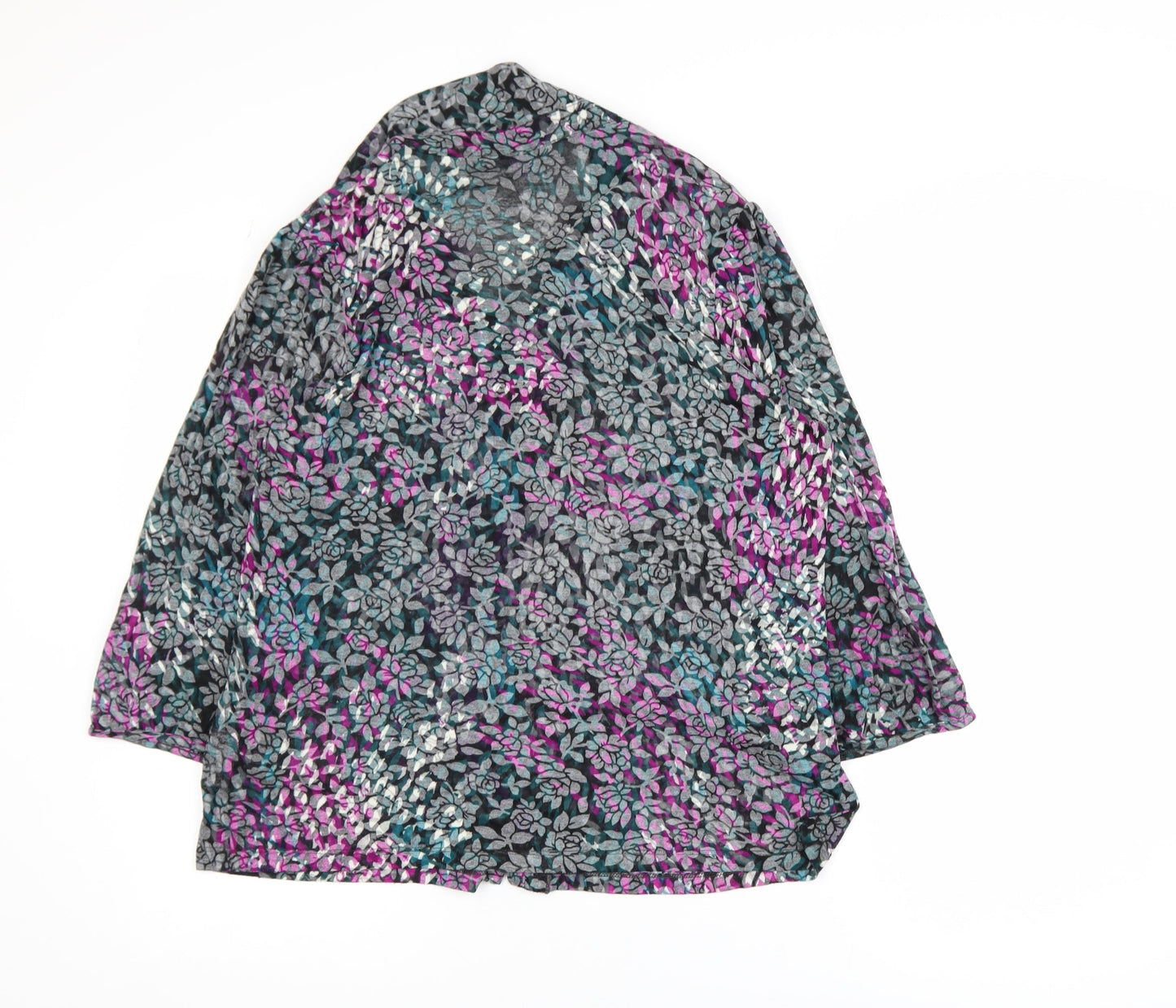 Marks and Spencer Per Una Women's Multicoloured Floral V-Neck 3/4 Sleeve Tunic Blouse Size 18
