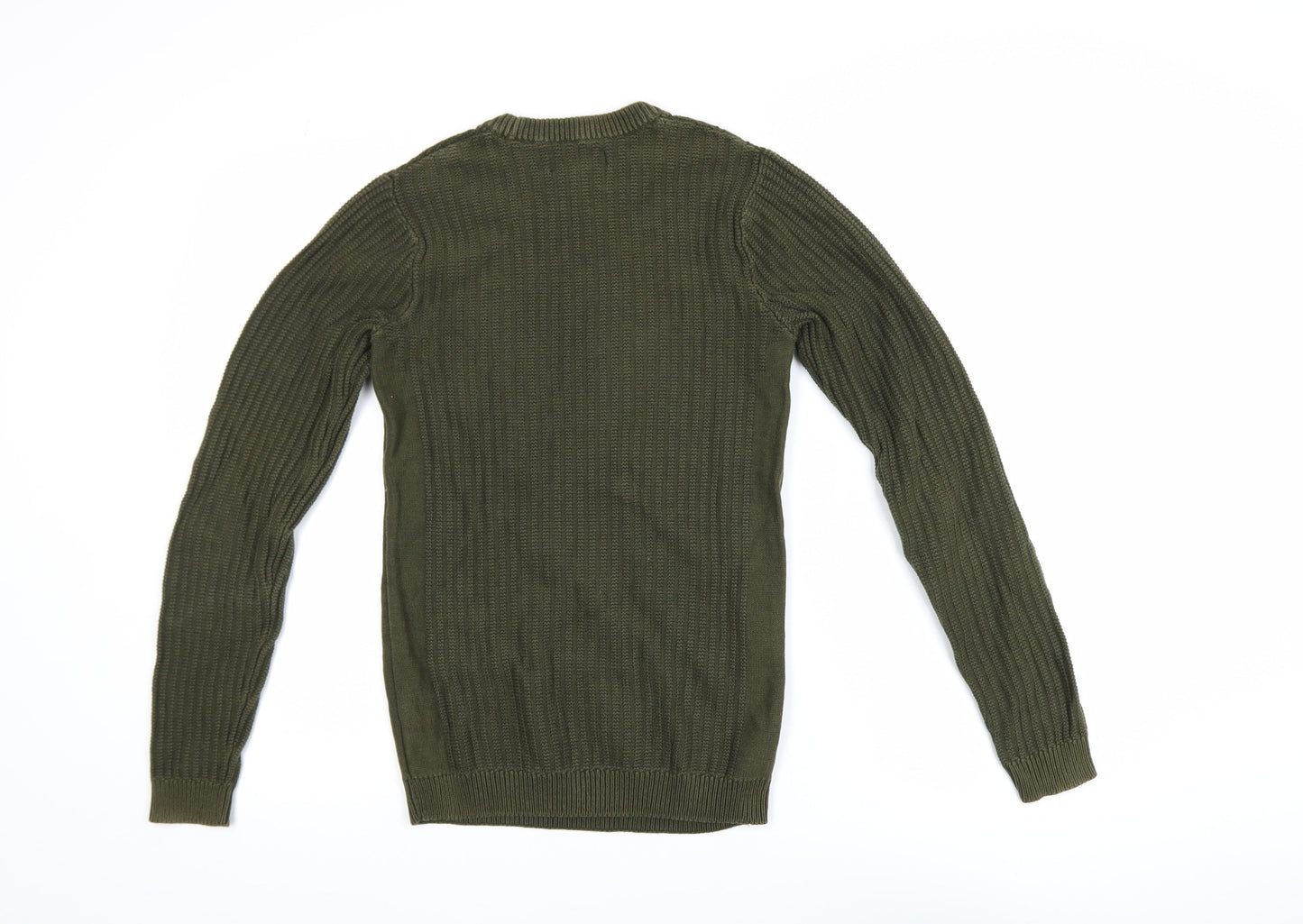 River Island Womens Khaki Green XXS Cable-Knit Jumper