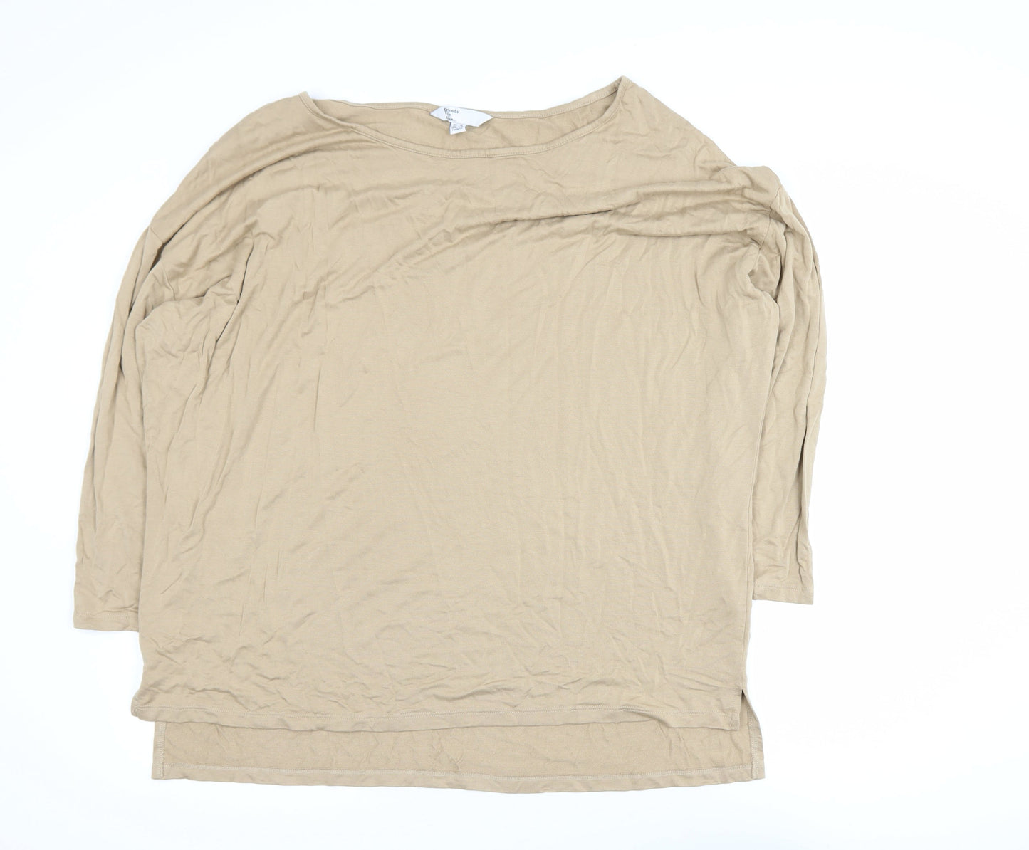 Friends Like These Women’s Beige 3/4 Sleeve Stretch Jersey Top UK 16