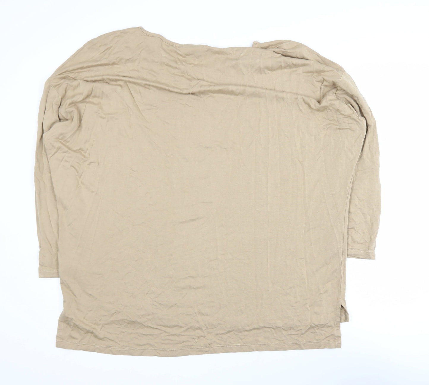 Friends Like These Women’s Beige 3/4 Sleeve Stretch Jersey Top UK 16