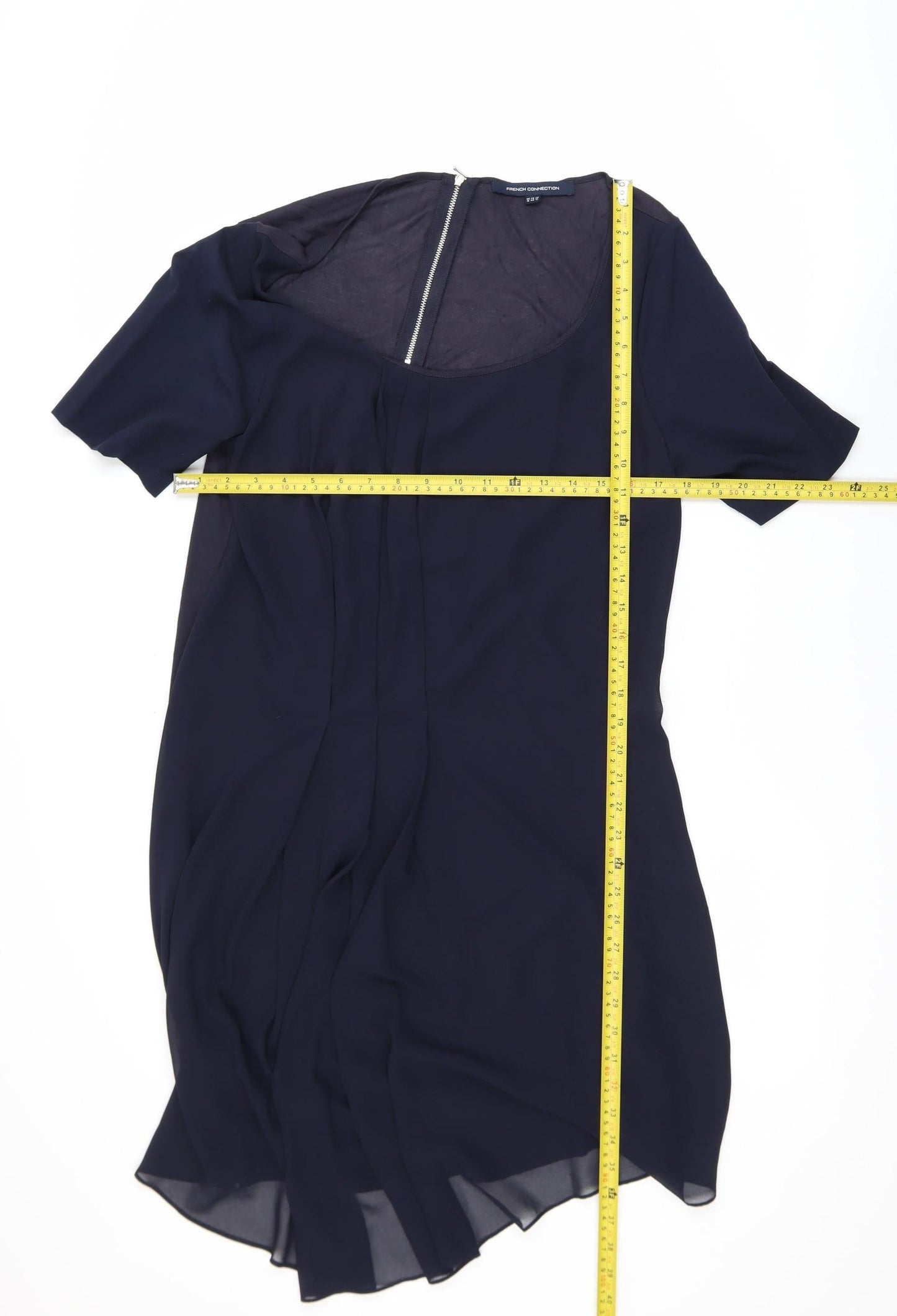 French Connection Women's Blue Size 16 Shift Dress Short Sleeve