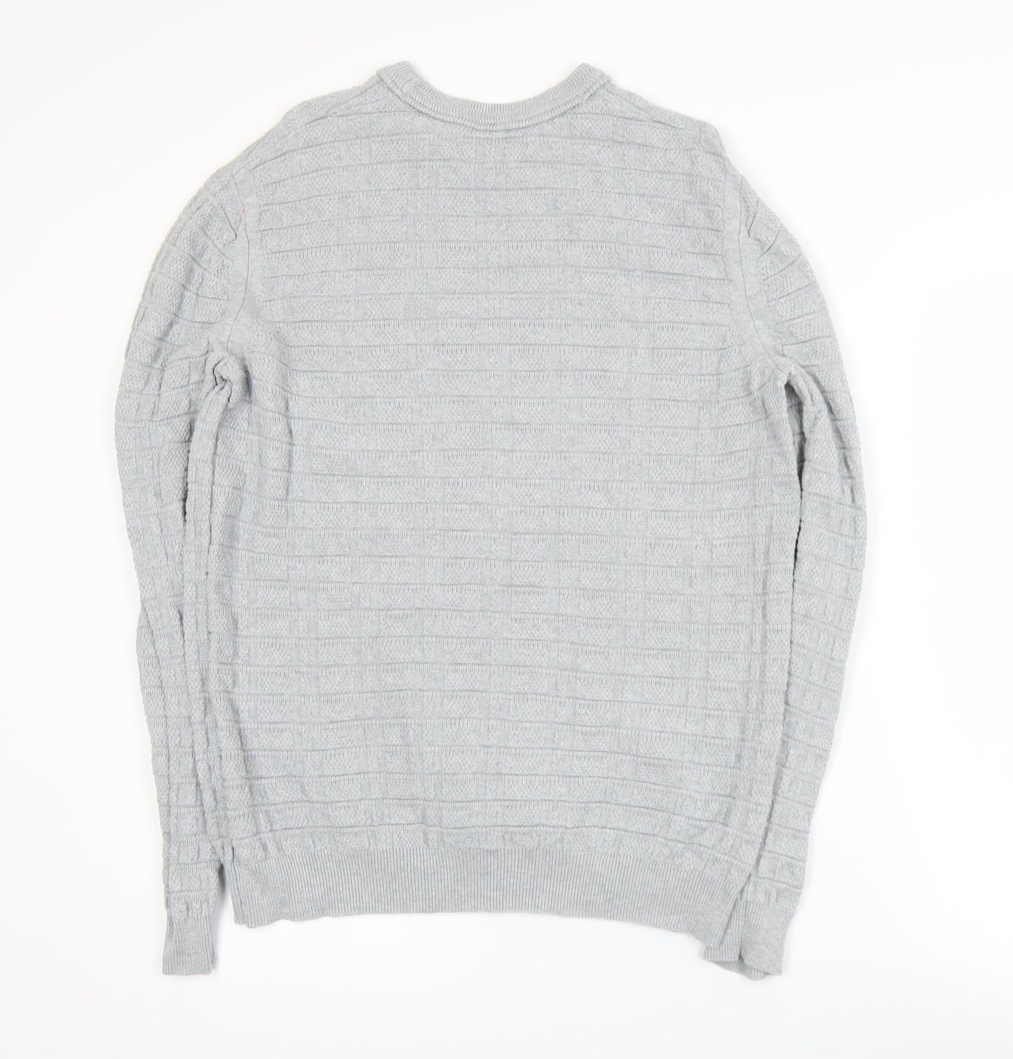 Nigel Hall Mens Grey Cotton Knit Crew Neck Jumper M
