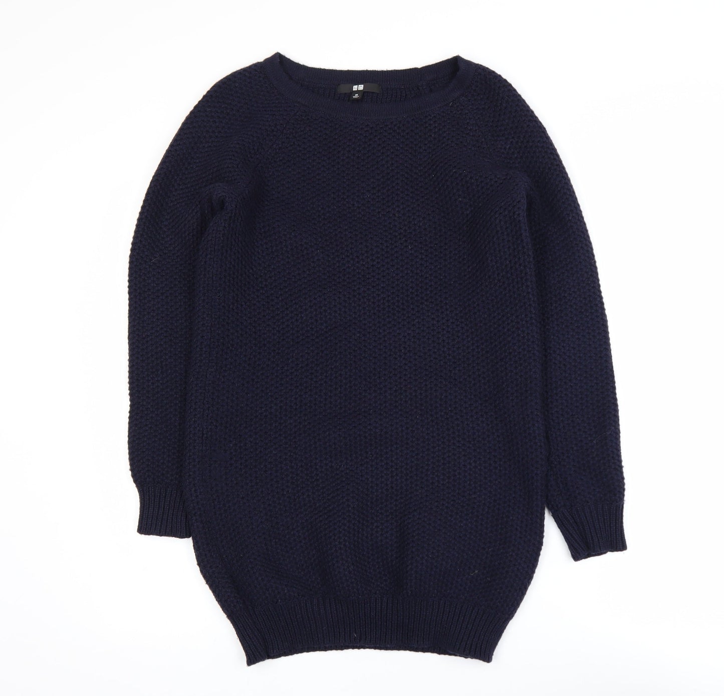 UNIQLO Women's Blue Chunky-Knit Wool Blend Pullover Jumper XS