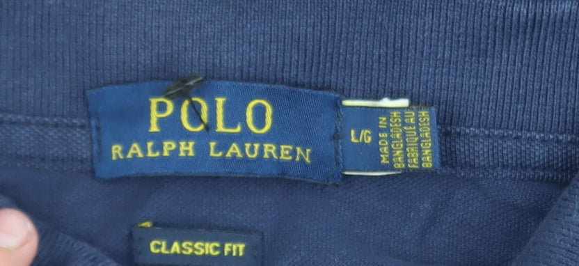 Polo Ralph Lauren Men's Navy Classic Fit Short Sleeve Polo Shirt L