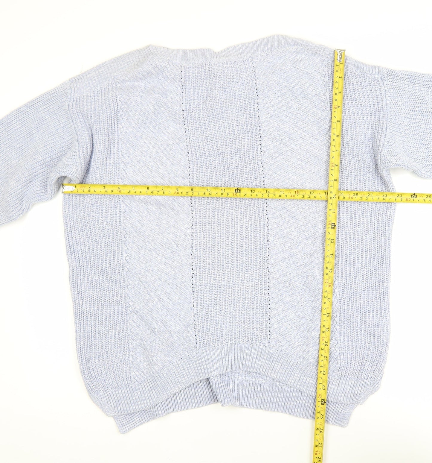 Marks and Spencer Women Blue Cotton Knit Jumper Size L