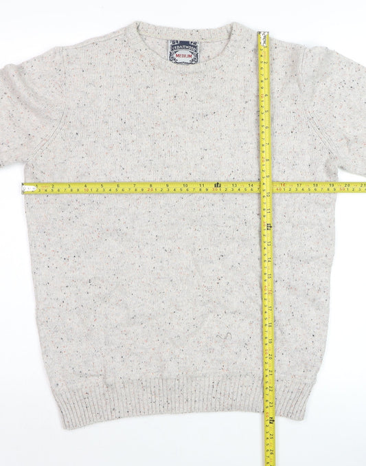 Cedarwood State Men’s Beige Wool Blend Crew Neck Pullover Sweater Medium