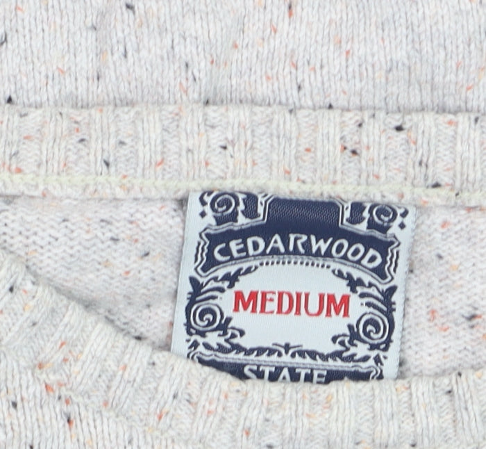 Cedarwood State Men’s Beige Wool Blend Crew Neck Pullover Sweater Medium
